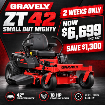 Gravely ZT 42 Zero Turn Mower - FOOTY FINALS SEASON SPECIAL