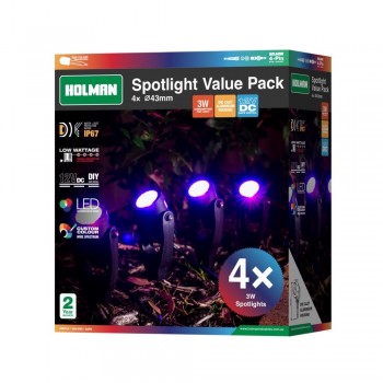 Holman 43mm RGB Colour Spot Light (4 Pack)