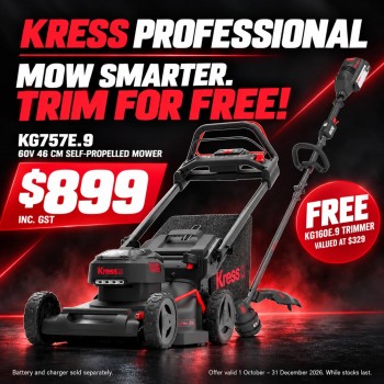 Kress KG757E.9 Professional Self Propelled Mower - Bonus Line Trimmer