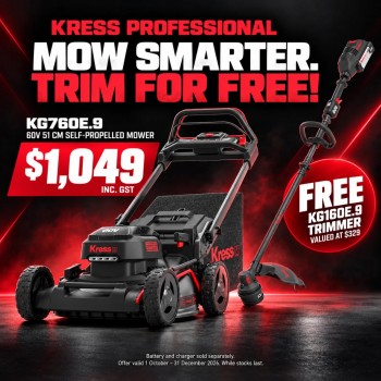 Kress KG760E.9 Professional Self Propelled Mower - Bonus Line Trimmer